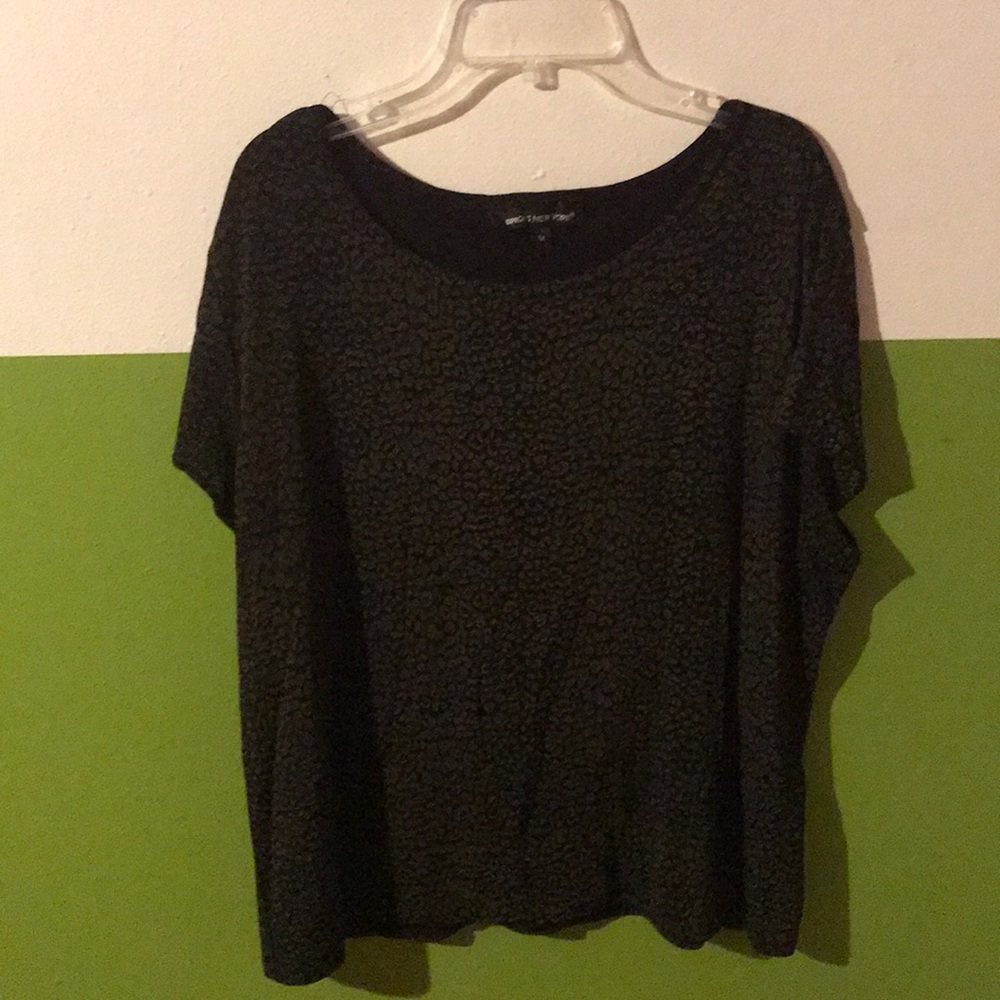 Cheetah print flowy black shirt size 1X